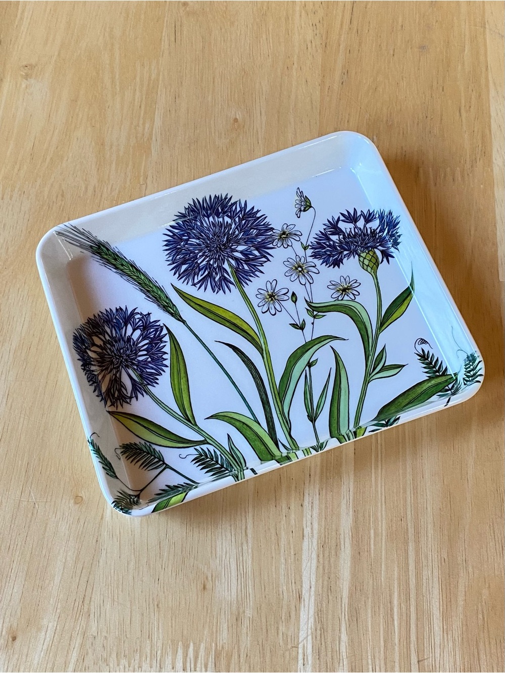 Vintage Mebel Floral Cornflower Trinket Tray Made in Italy Melamine